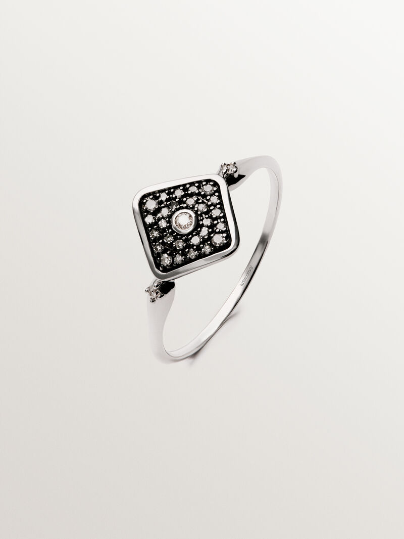 9K white gold diamond ring image number 0