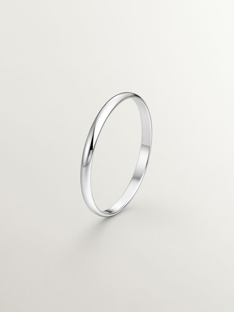 1.95mm half round white gold wedding ring image number 0