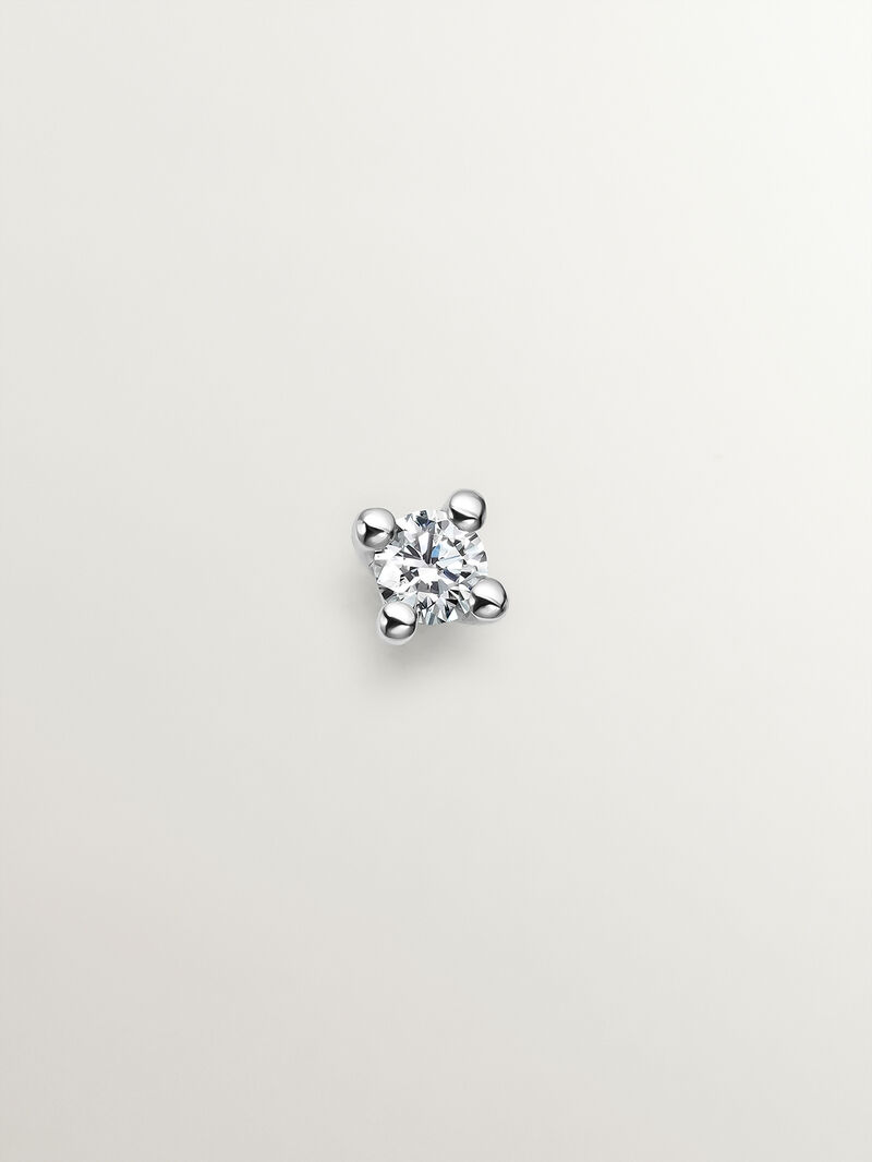 18K white gold single earring with diamond image number 1