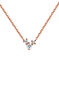 Pendentif trois pierres en or rose 9 K avec des diamants de 0,04 carat, J04961-03