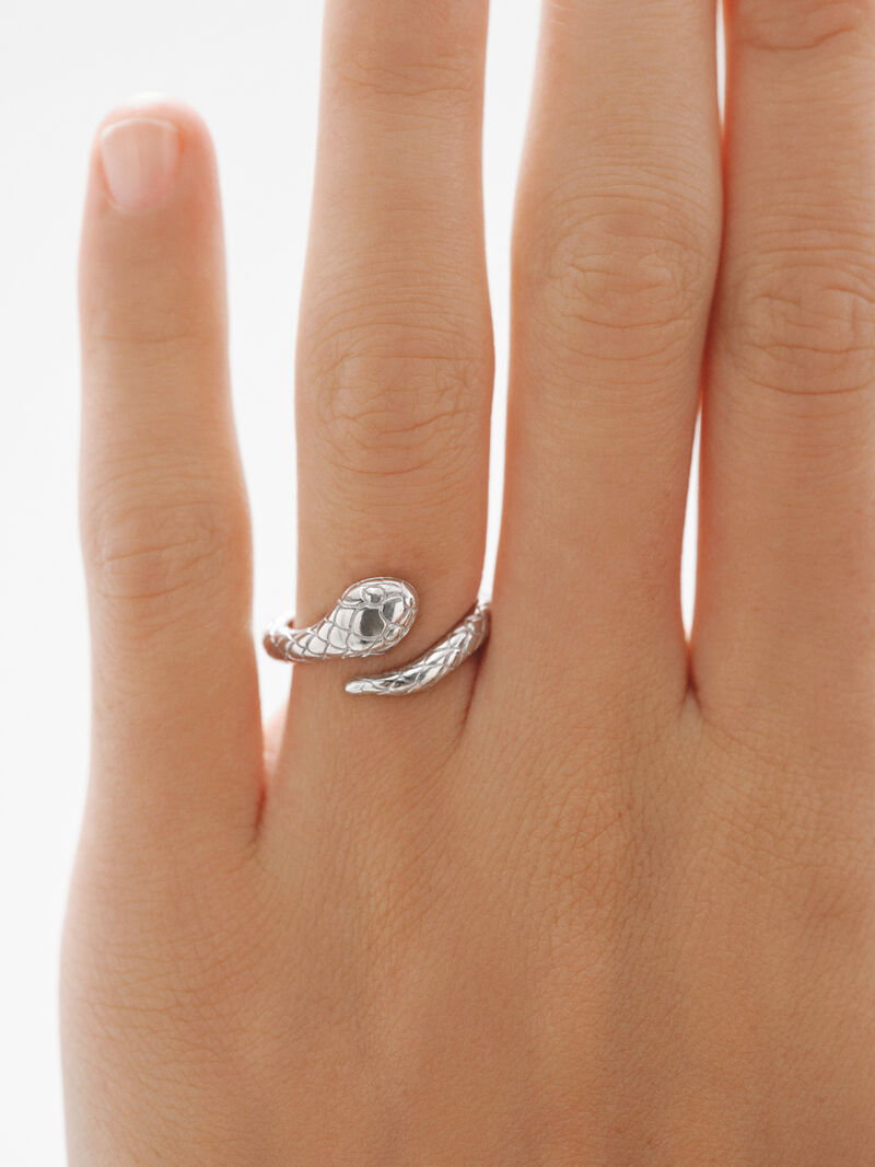 925 Silver Ring with Snake Design image number 1