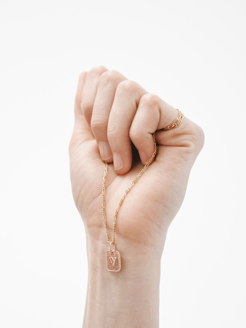 925 silver charm bathed in 18k rose gold with number 5 image number 1
