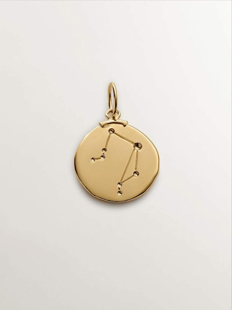 925 Silver Libra Charm bathed in 18K yellow gold image number 2
