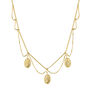 Gold plated oval medals necklace, J04721-02