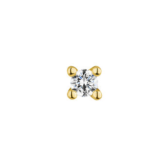 Gold solitaire earring 0.05 ct. diamond, J00887-02-05-H, hi-res