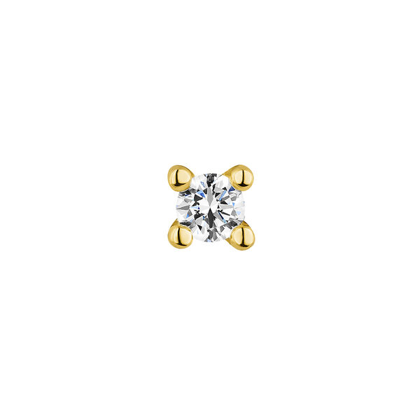 Boucle d’oreille solitaire diamant 0,03 or, J00887-02-03-H,hi-res