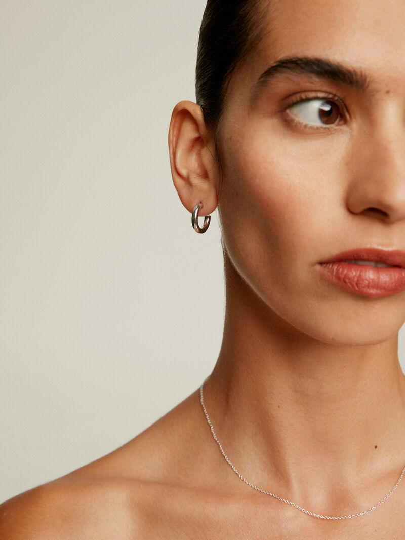 Small 925 silver hoop earrings image number 5