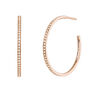 Rose gold plated hoop earrings with topaz, J04030-03-WT