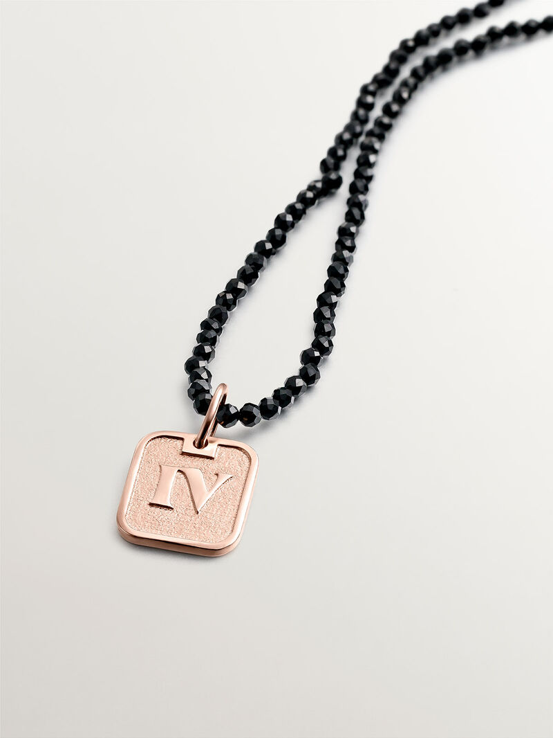 925 silver charm bathed in 18k rose gold with number 4 image number 4