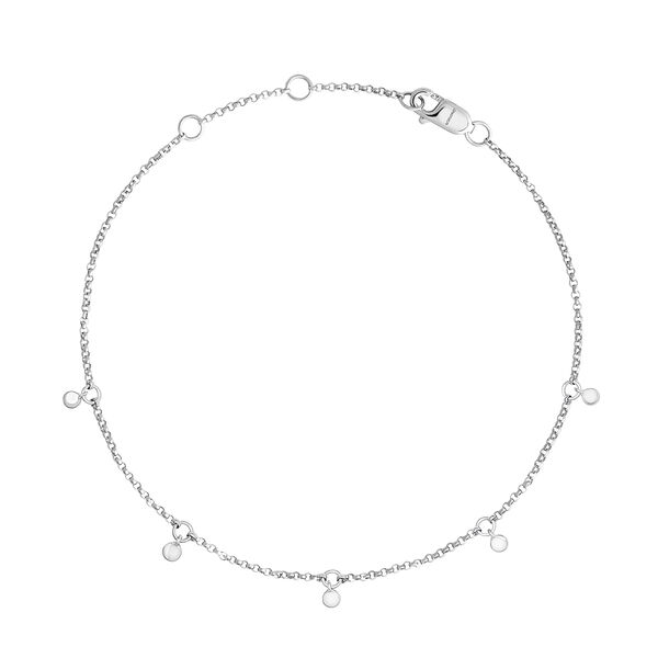 Bracelet en or blanc de 9 ct avec motifs cercles, J04540-01,hi-res