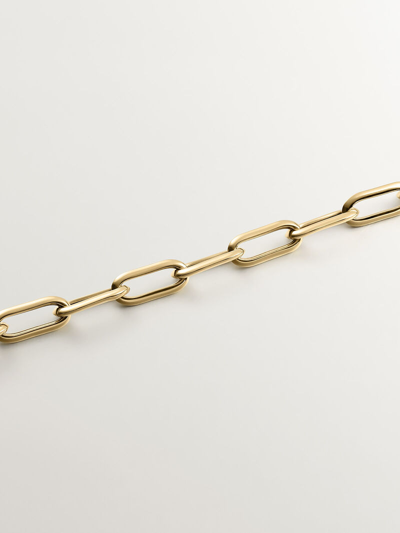 Rectangle Forza link bracelet made from 925 silver coated in 18K yellow gold image number 2