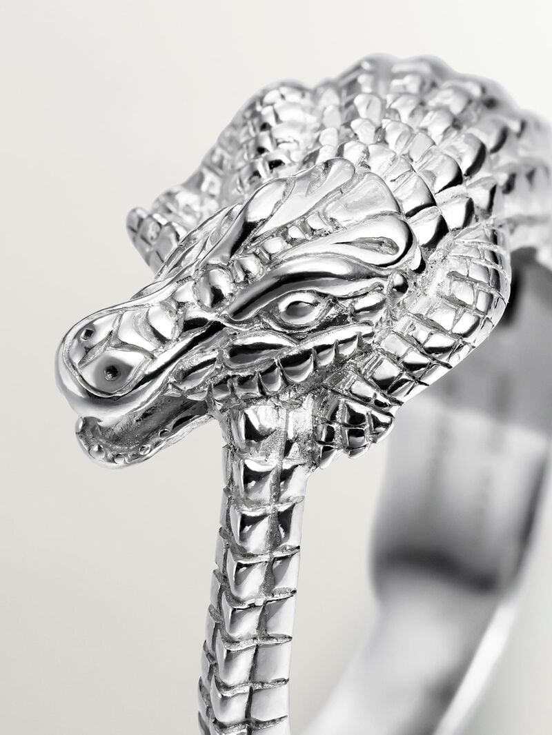 925 silver ring shaped like crocodile image number 2