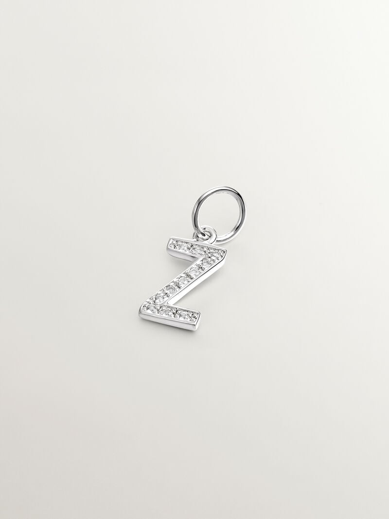 925 Silver Charm with White Topaz Initial Z image number 0