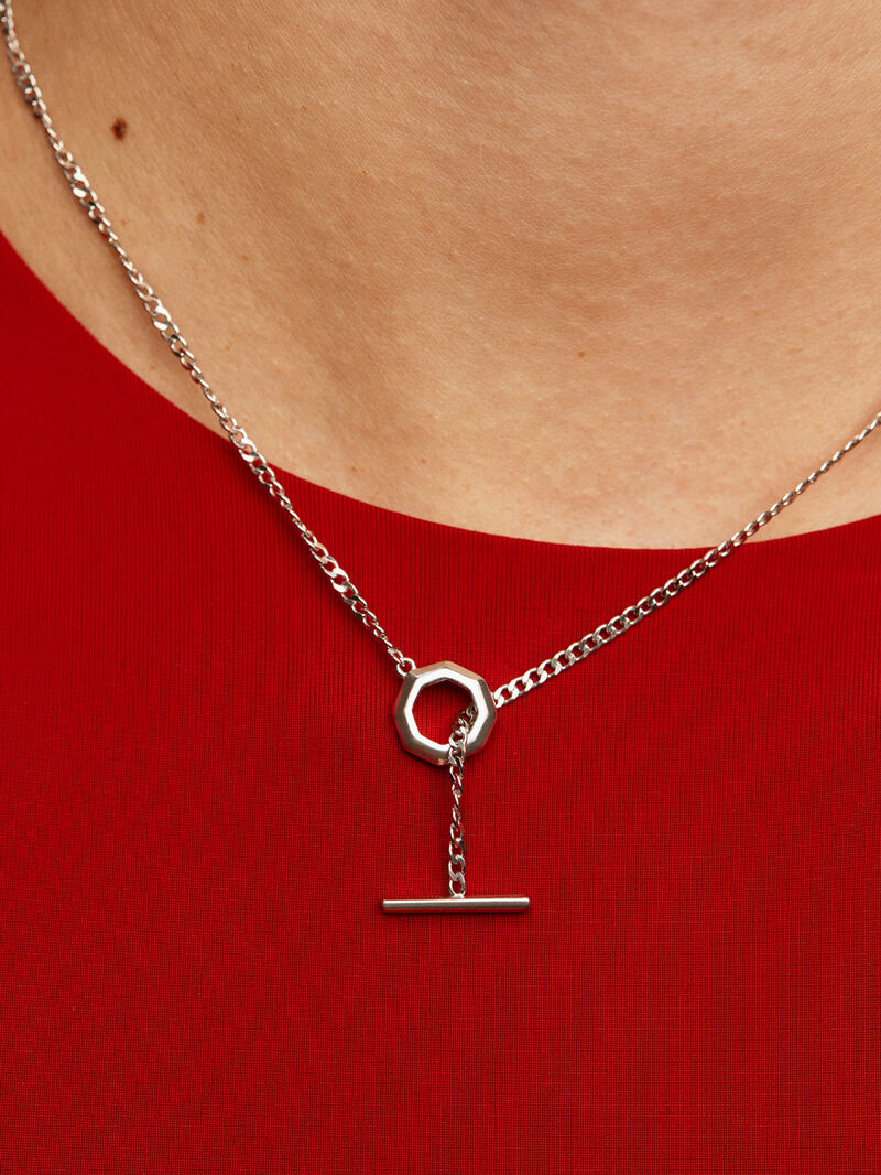 925 Rolo links collar with geometric front closure image number 1