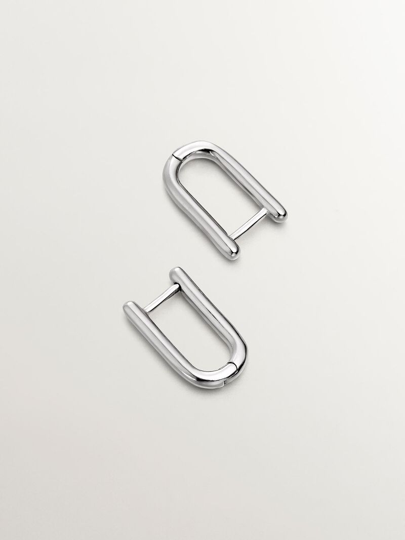 925 silver long hoop earrings image number 4