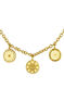 Gold plated round motifs ethnic necklace , J04446-02