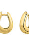 Medium thick oval hoop earrings in 18k yellow gold-plated silver , J05150-02
