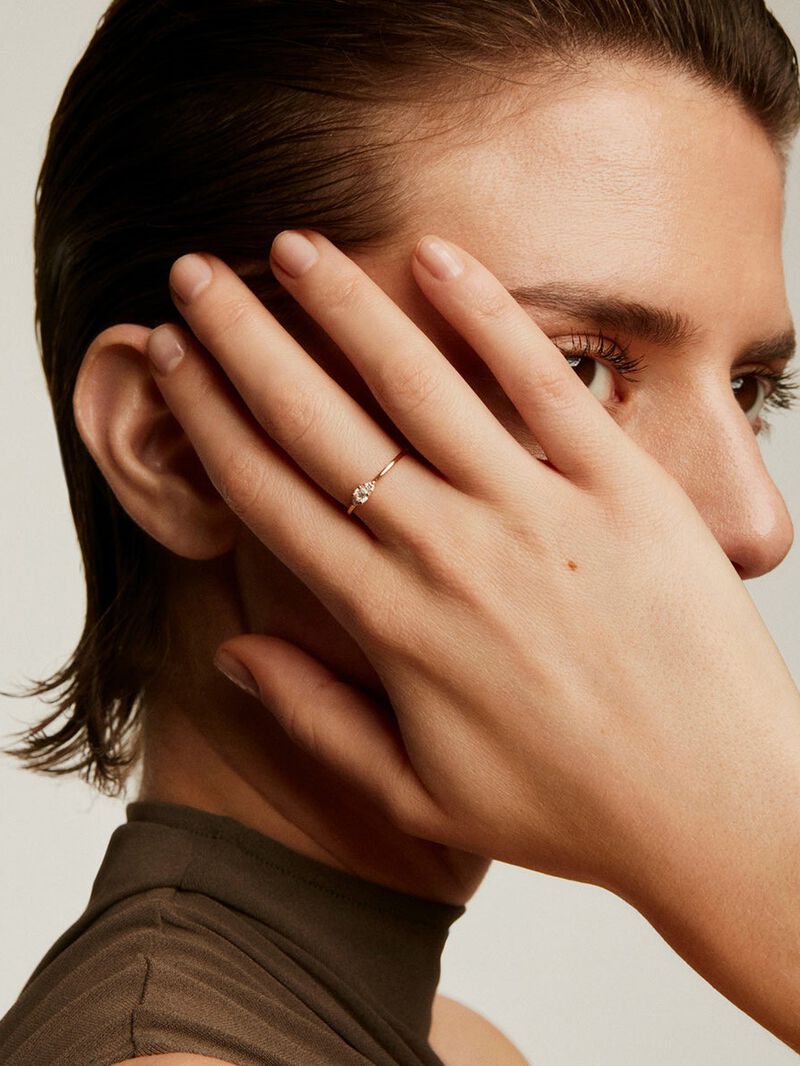 18K Rose Gold Ring with Diamonds image number 5