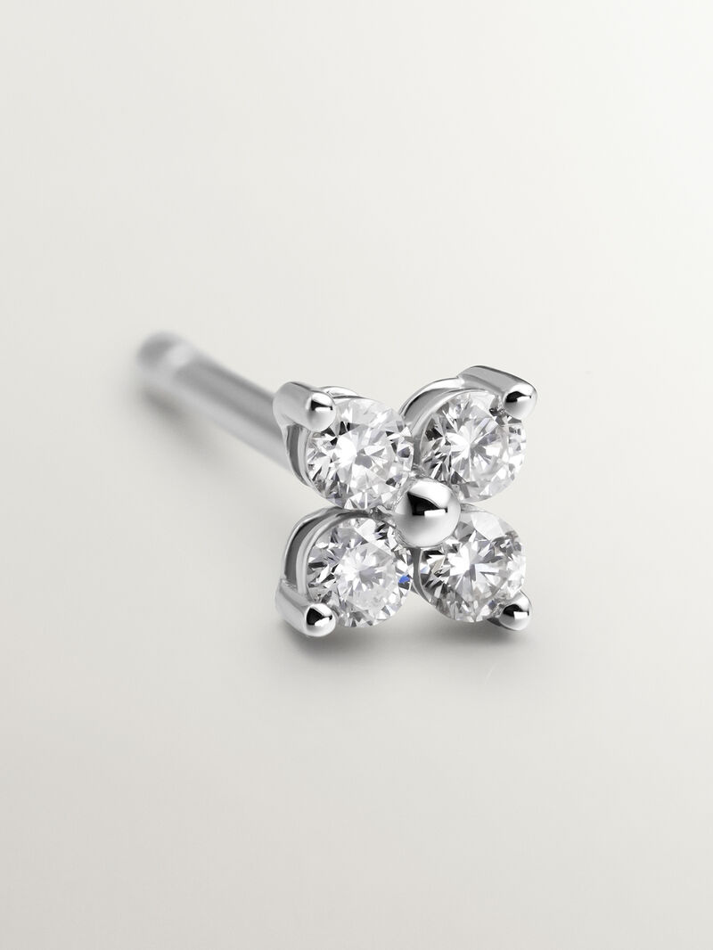 18K white gold single earring with diamonds image number 4