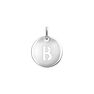 Silver B initial medallion charm  , J03455-01-B