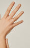 Multi-band ring in 18k yellow gold-plated silver with raised detail and white topazes , J04906-02-WT