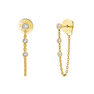 Gold plated chain earrings with topazes , J03672-02-WT