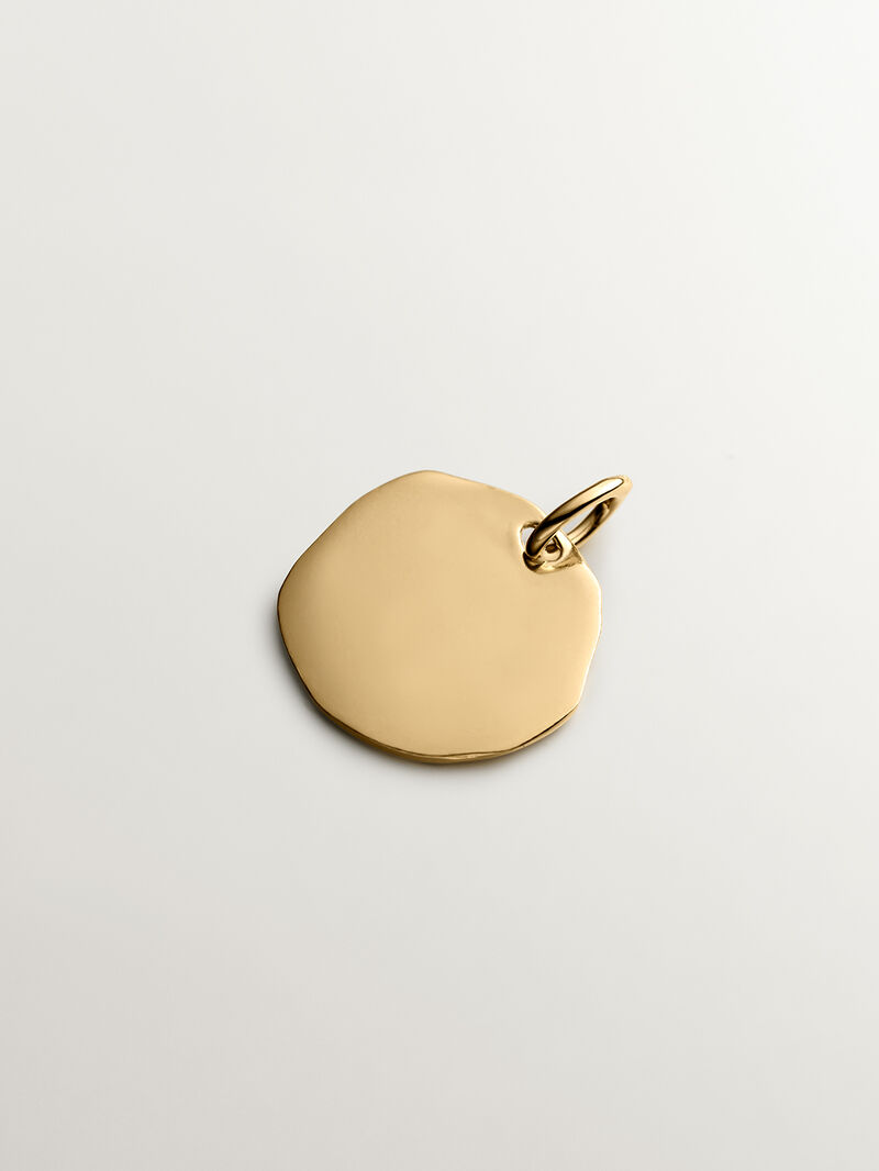 Handcrafted charm made of 925 silver bathed in 18K yellow gold with initial M. image number 2