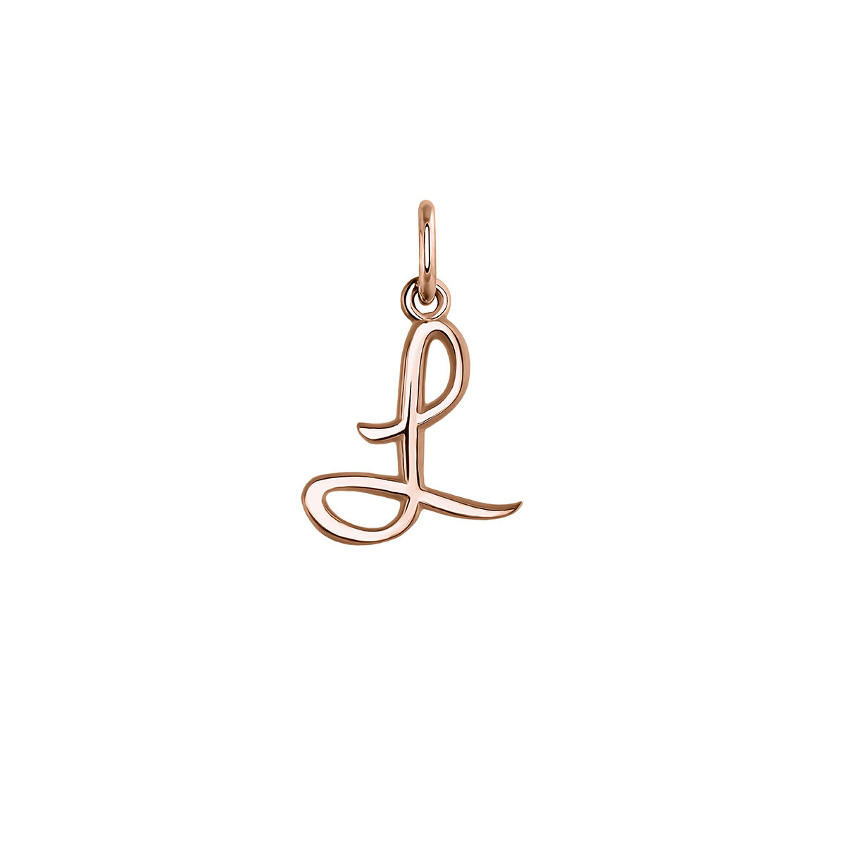 Rose gold-plated silver L initial charm  , J03932-03-L, hi-res