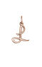 Rose gold-plated silver L initial charm  , J03932-03-L