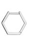 Pendiente individual de aro hexagonal de oro blanco de 9kt, J05129-01-H
