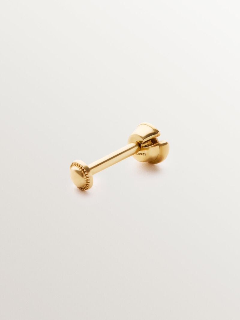 Individual piercing in 18K yellow gold with central brilliant-cut white diamond. image number 4