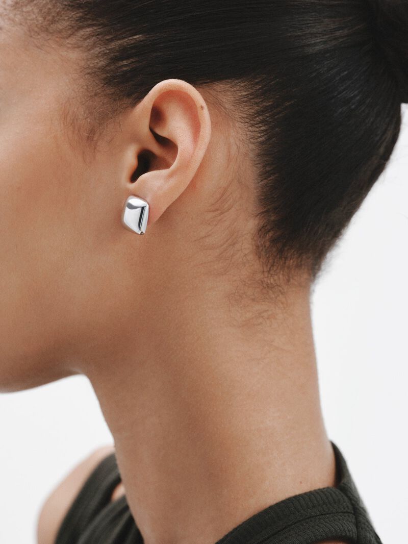 925 silver earrings with square shape image number 3