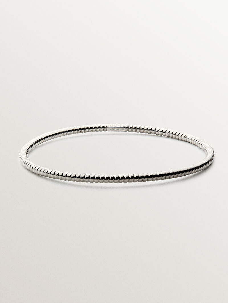 Rigid weekly style bracelet in rhodium-plated 925 silver. image number 0