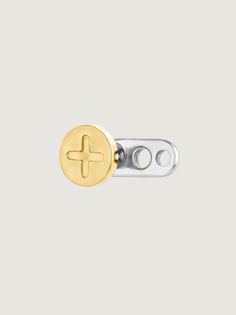 18K Yellow Gold and Titanium Microdermal with Cross image number 0