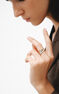 Wide two-colour triple crossover silver ring, J05228-09