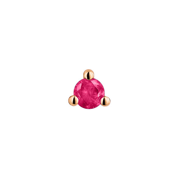 Mini rose gold ruby earring, J04345-03-RU-H,hi-res