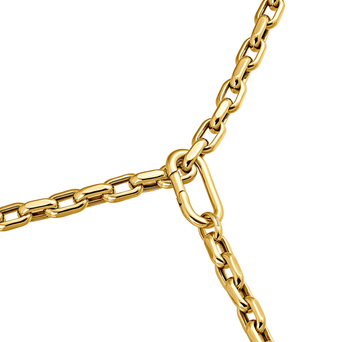 Oval hinged clasp in 18k yellow gold-plated silver, J05347-02, hi-res