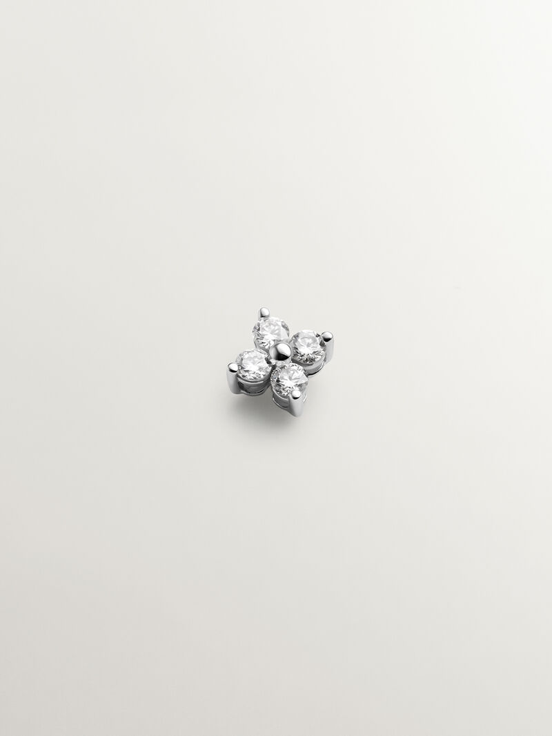 18K white gold single earring with diamonds image number 0