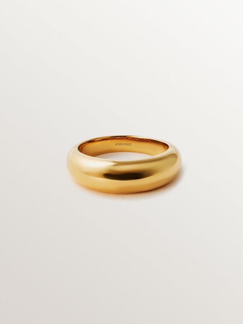 Domed 925 silver ring plated in 18K yellow gold image number 2