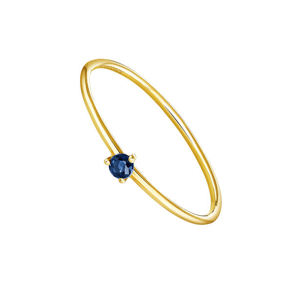 Solitaire ring sapphire gold , J04068-02-BS,hi-res