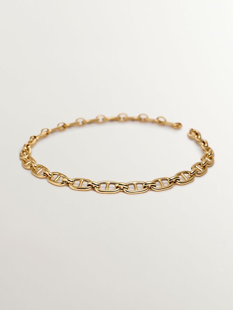 925 Silver Curb Link Chain coated in 18K Yellow Gold image number 0