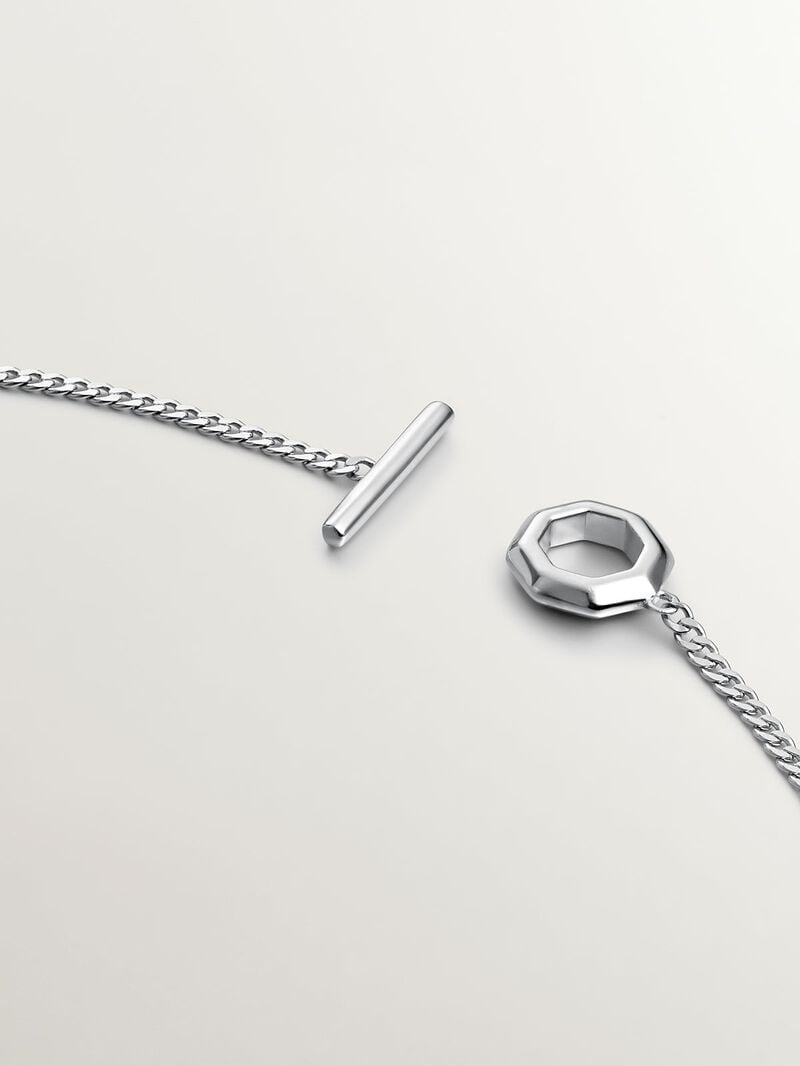 925 sterling silver chain with geometric finish image number 6