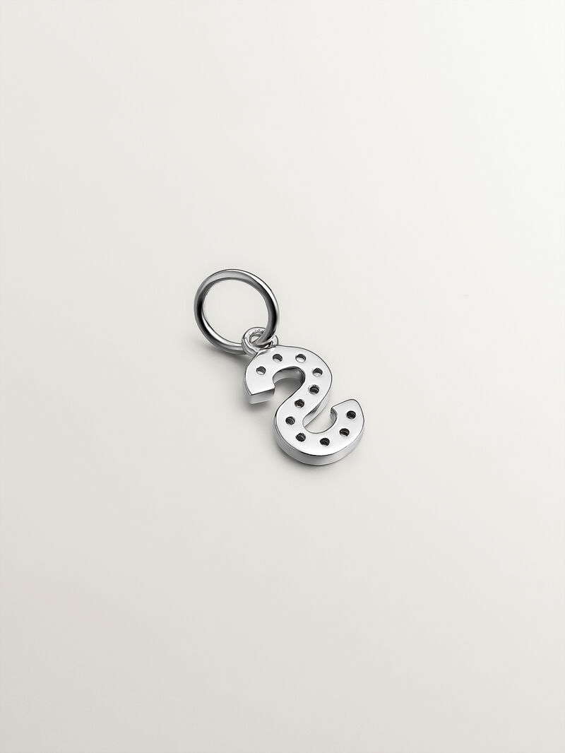 925 Silver Charm and White Topaz Initial S image number 1