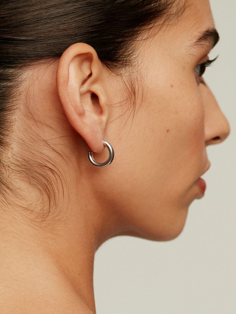 Small 925 silver hoop earrings image number 3