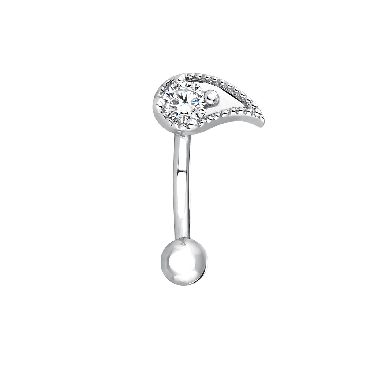 Rook tear piercing in 18k white gold with diamond , J04287-01-H-18, mainproduct