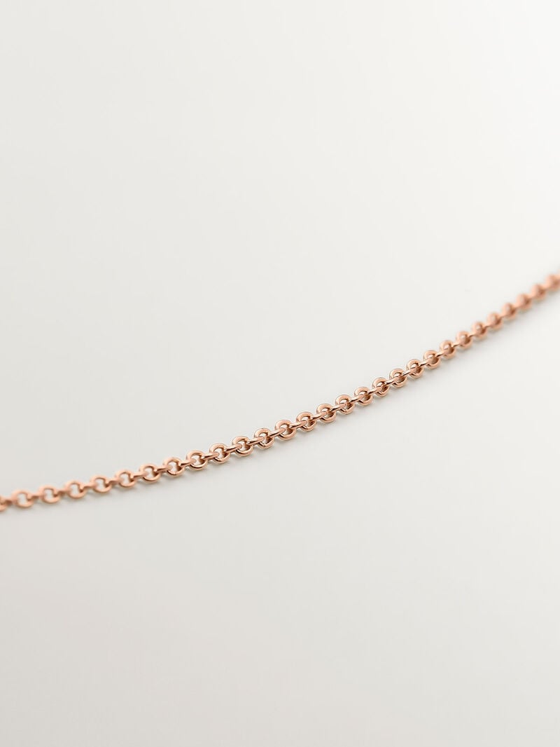 18K Rose Gold Necklace with White Opal and Diamonds image number 2