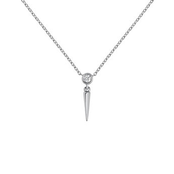 White gold spike diamond necklace 0.021 ct , J03885-01, mainproduct