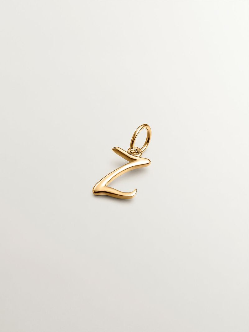 925 Silver charm bathed in 18K yellow gold with initial Z image number 0