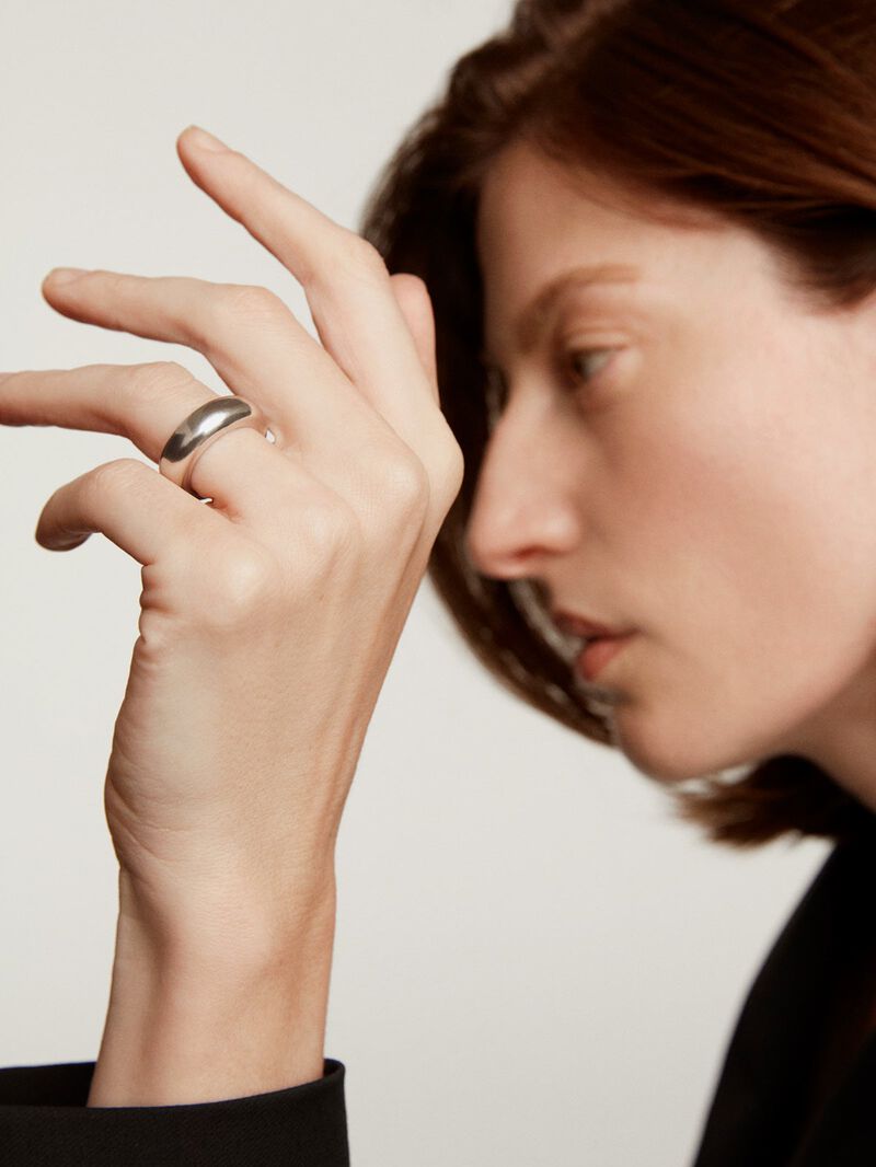 925 silver thick ring image number 1