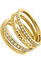 Multi-band ring in 18k yellow gold-plated silver with raised detail and white topazes , J04906-02-WT